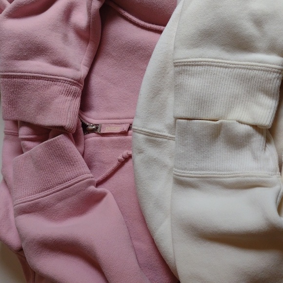 Pacers Zip up off white & Pink Women's size medium 80% cotton 20% polyester - Picture 5 of 9